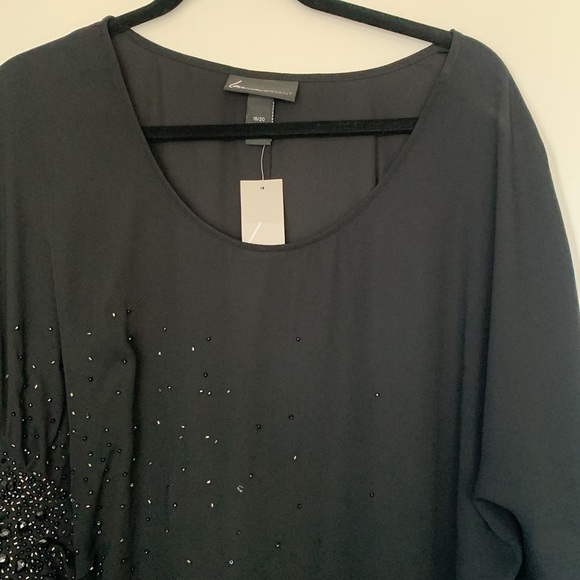 Lane Bryant sheer blouse with sequins on side - Picture 3 of 9